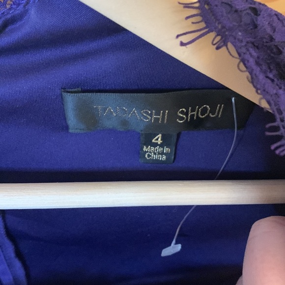Tadashi Shoji Royal Purple Lace Special Occasion Gown Formal Dress Size 4 - Picture 5 of 12